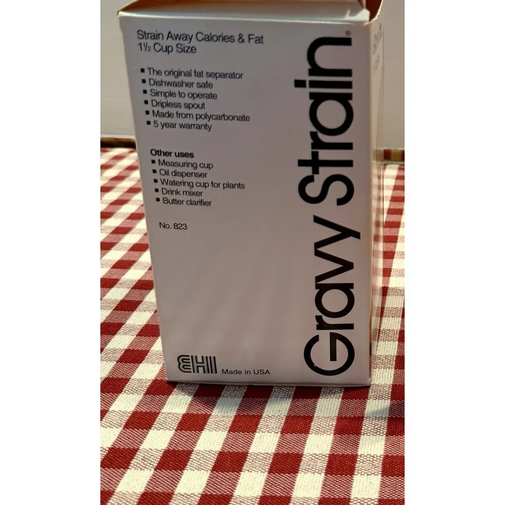 EHI Gravy‎ Fat Separator Cup 1 1/2 Cup Dripless Spout Clear PC MPN 823